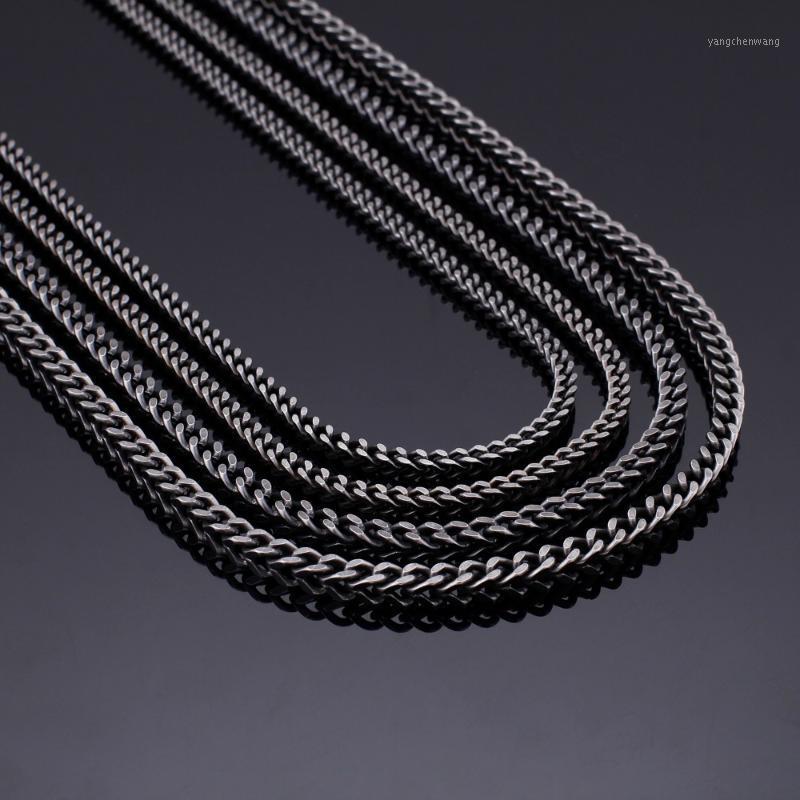 

4/5mm Titanium Stainless Steel Tennis Chain Necklace For Men Gun Color Vintage Link Jewelry Chains