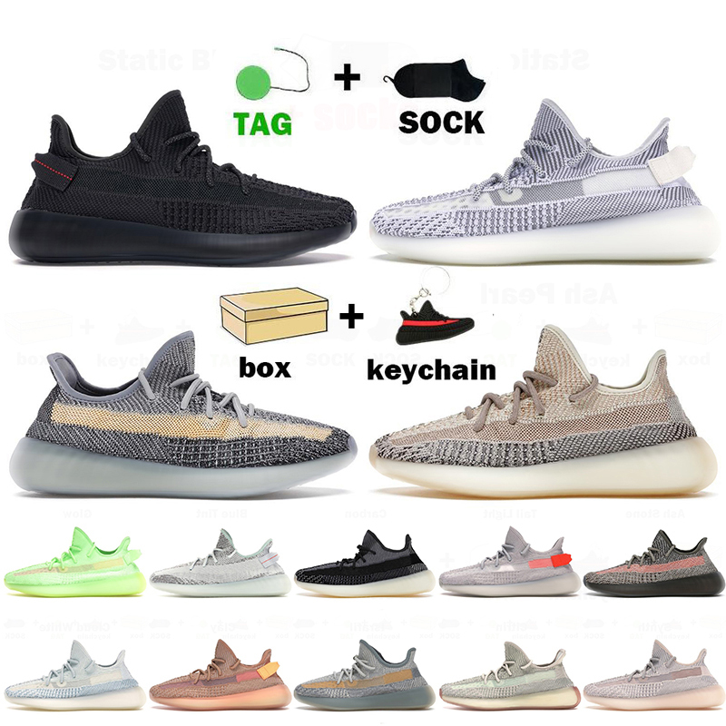

2021 With Box Big Size 13 Women Mens Running Shoes Kanye Black Static Reflective Ash Blue Pearl Stone Cinder Carbon Sports Trainers Sneakers, A23