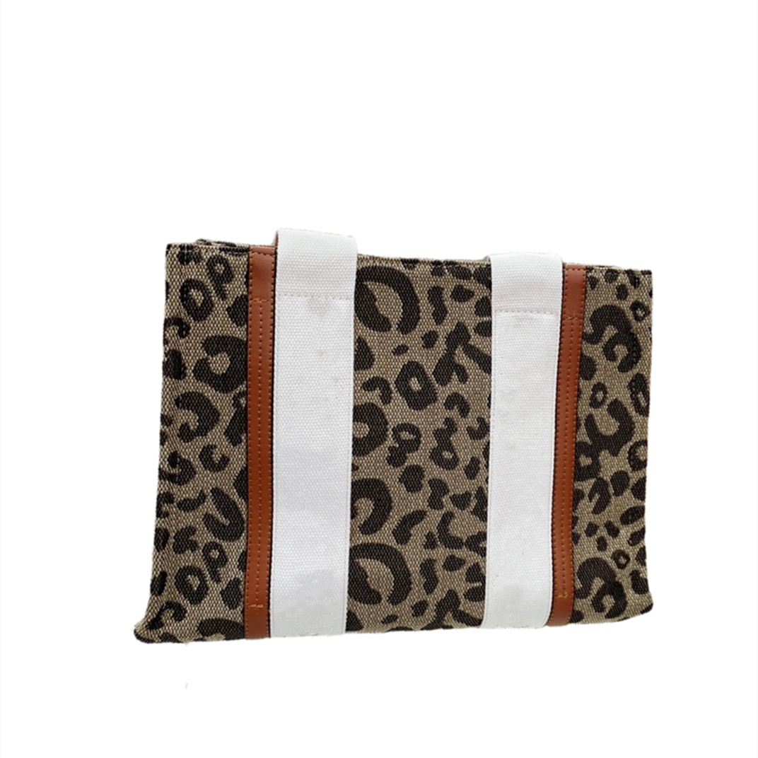 

2021INS Totes Autumn Street Casual Large Capacity Leopard Print Handbags Lady Designer Bags fashion Oversized Beach handbag Shopping Bag with Canvas Handle Wallet, No bags