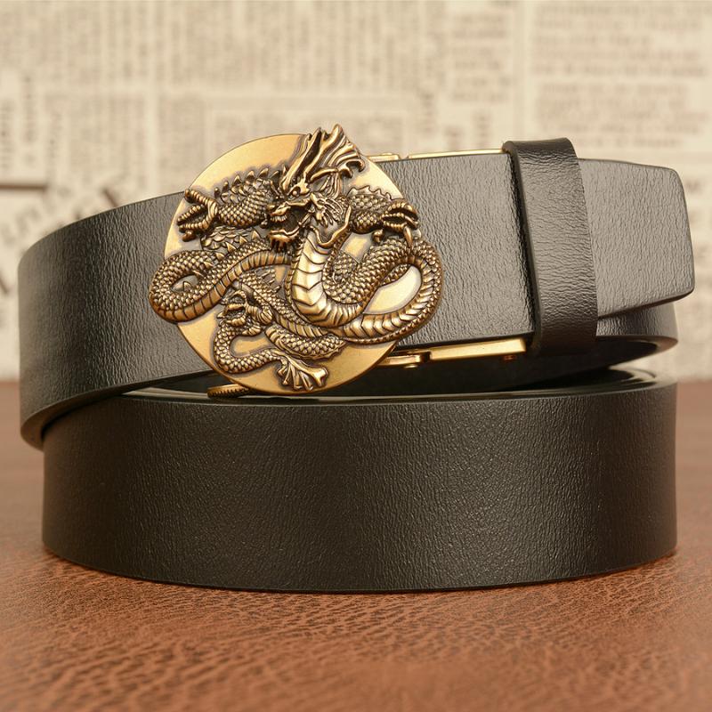 

Belts Men's Leather For Men Genuine Automatic Buckle Wide:35mm Cowboy, Black;brown