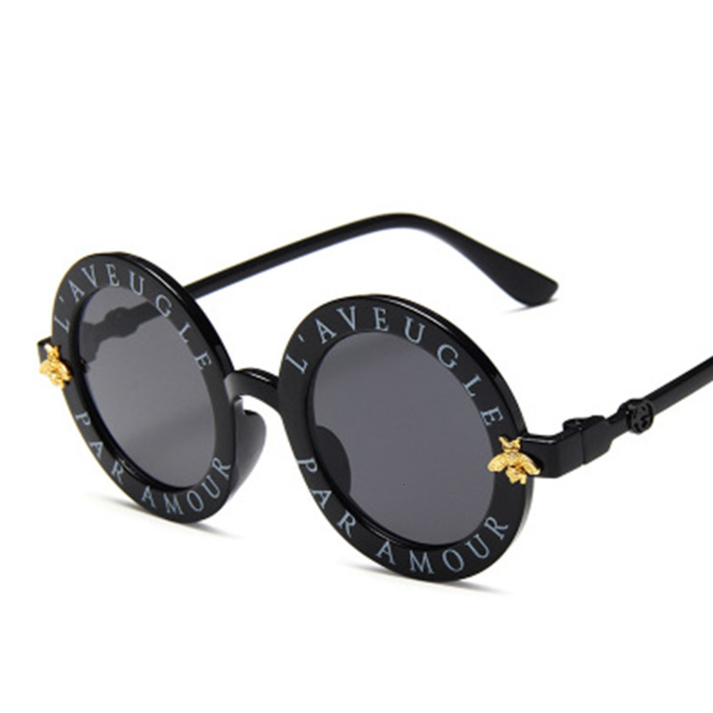 

Hot selling beach party fashion boys girls digner round shad sunglass for kids, White;black