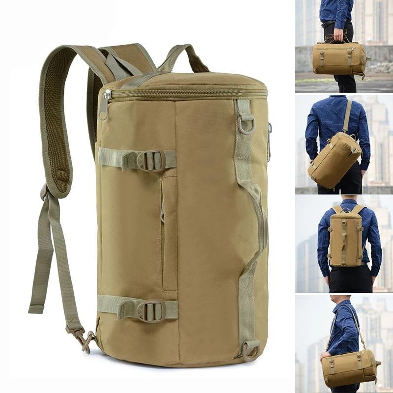 Sacs de plein air hommes sac à dos militaire armée sac tactique voyage escalade sac à main toile pliable seau cylindre sac à bandoulière sport