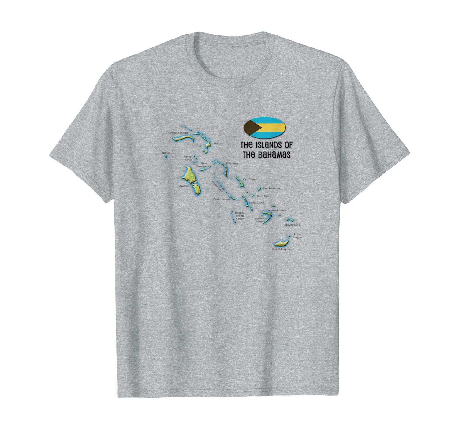 Bahamas, The Islands of, Map T-Shirt-image-702963884