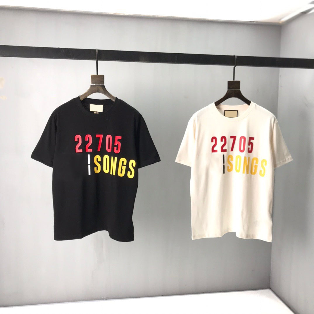 

2021ss spring and summer new high grade cotton printing short sleeve round neck panel tshirt size mlxlxxlxxxl color black white ccewc33