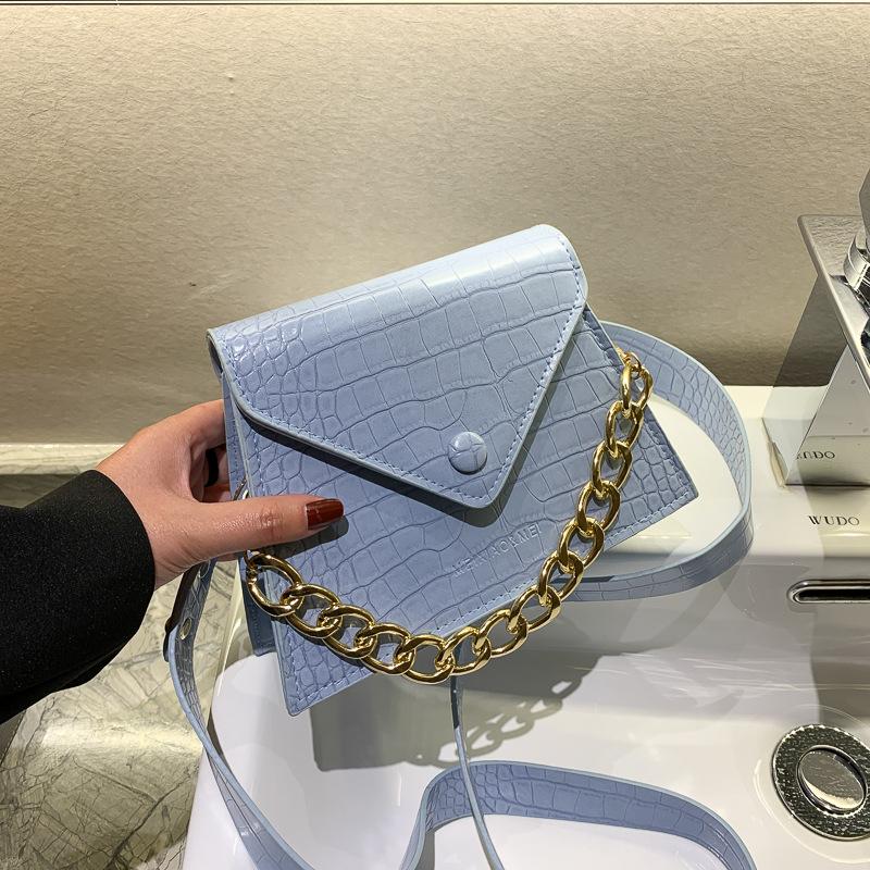 

Bag Woman 2021 Fashion Versatile One-shoulder Cross-body Solid Color Texture Chain Small Square Evening Bags
