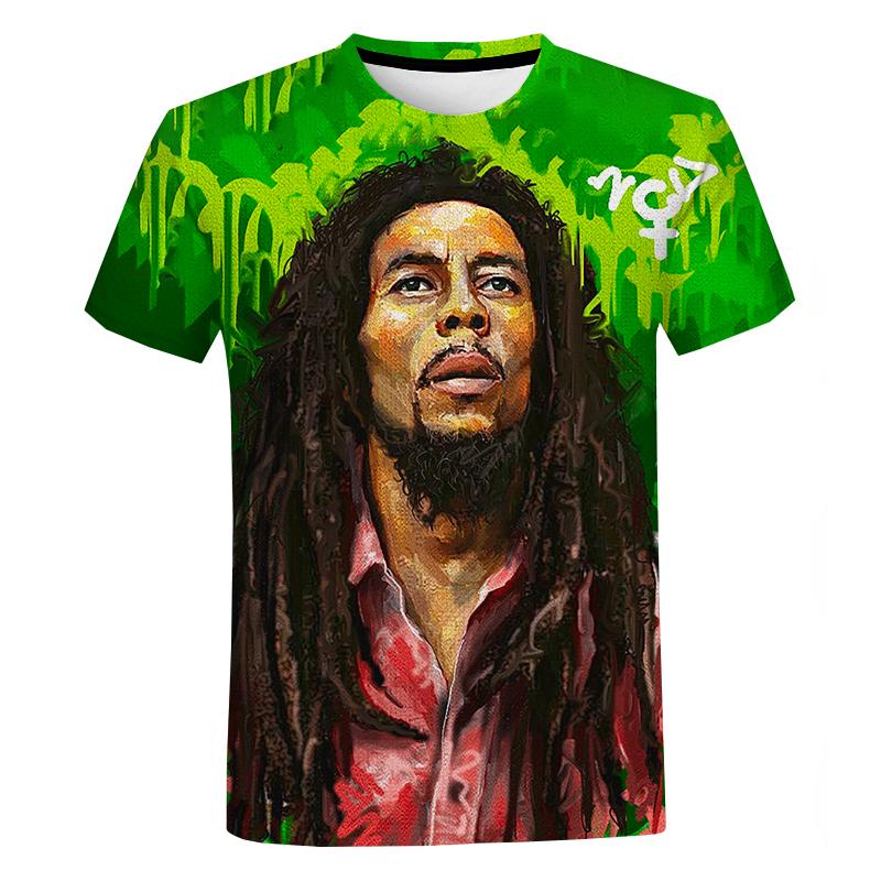 

Men's T-Shirts Bob Marley Printed 3D T-shirt Men Women Fashion Casual Short Sleeve Hip Hop Harajuku Style Streetwear Man Tops Tee, T51000