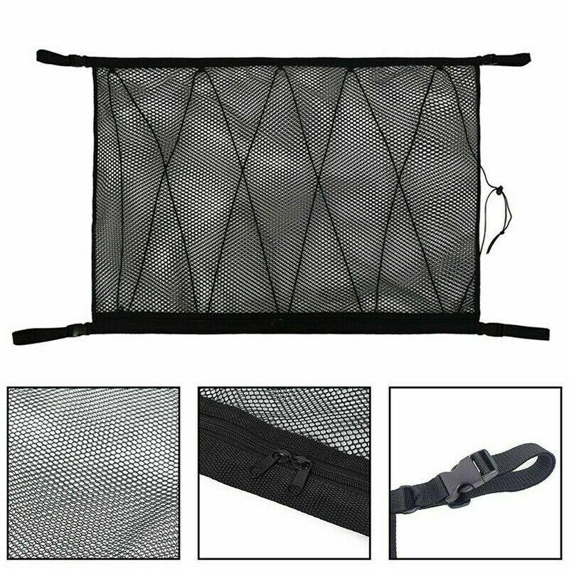 

Car Organizer 35" X 25.6" Roof Ceiling Cargo Net Mesh Storage Bag Pouch Pocket Luggage Organize Package Double-Deck Foldable For S