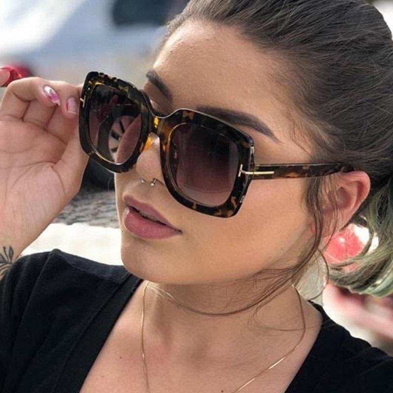 

sunglasses Oversized Metals T Luxury Brand Square For Women Sexy Vintage Leopard Shades Eyewear Lady
