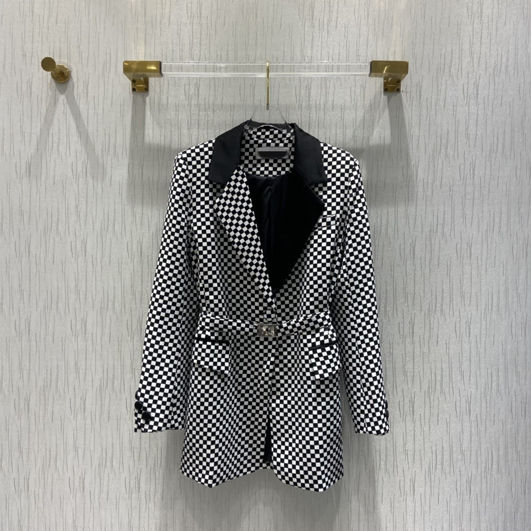 

Milan Runway Jackets 2021 Autumn Winter Lapel Neck Long Sleeve Panelled Women' Designer Sweaters Brand Same Style Outerwear 0907-1, Contrast color