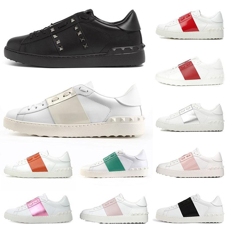 

VALENTINOMens Womens Fashion Spikes Dress Shoes New Arrival 2021 Trainers All Black White Pink Green Red Top Quality Sneakers Size ubL, Color # (1)