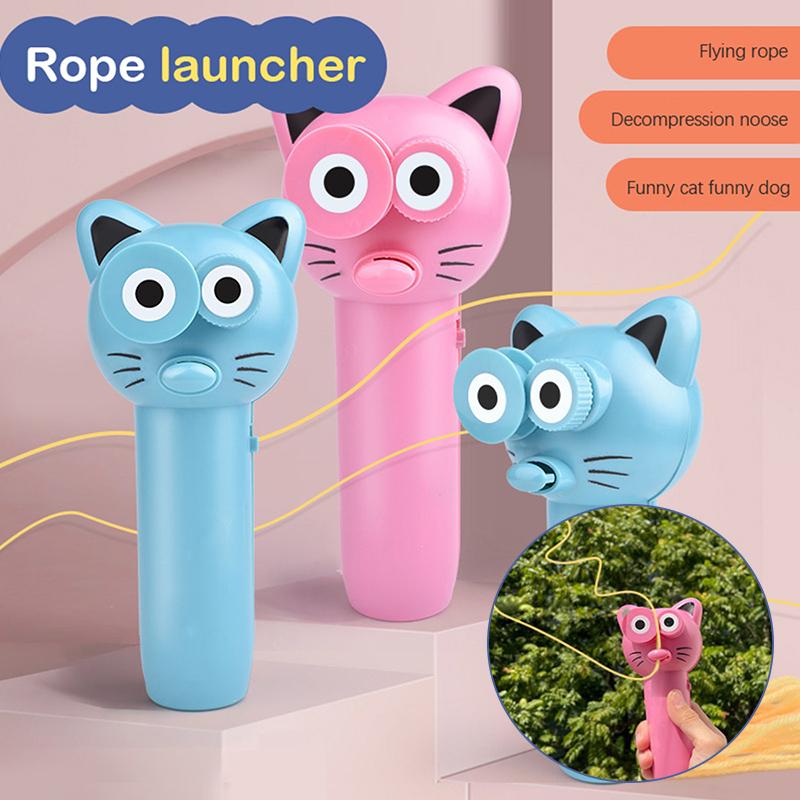 

Party Favor ZipString Cute Cat String Controller Rope Launcher Propeller Toys Flying Funny Electric Toy For Xmas Gift