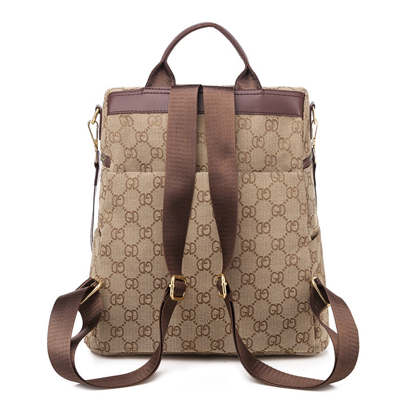 

Designer Oxford cloth women's new fashion backpack versatile anti-theft simple college student schoolbag Handbags Outlet, Brown