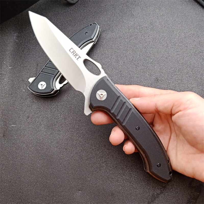 

Columbia River CRKT 5820 Avant-Tac Flipper Knife 3.628" Satin Plain Blade, Black G10 Handles Outdoor Camping Survival Pocket Knives Res