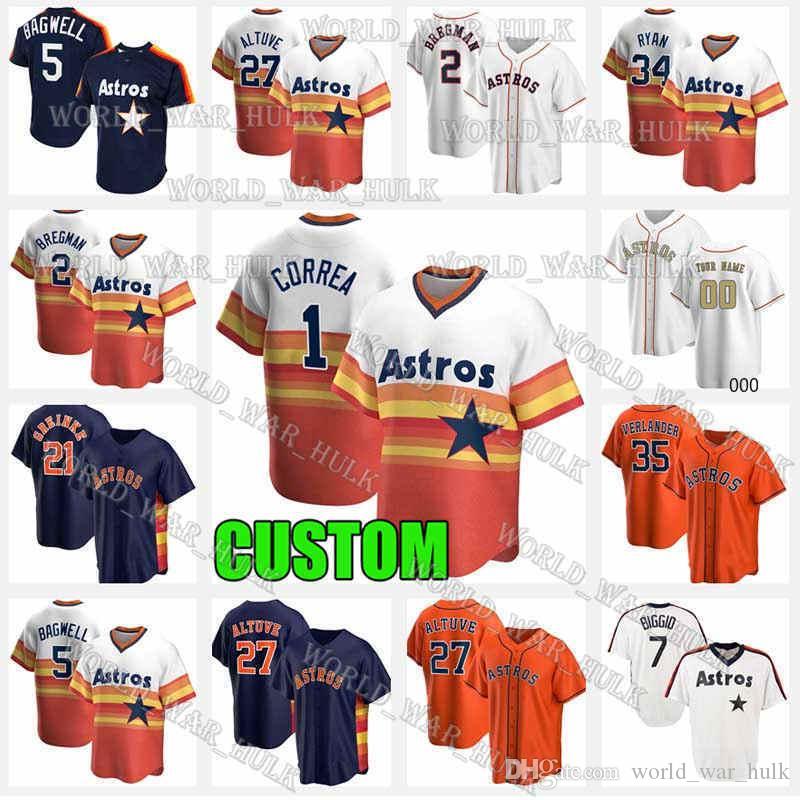 

1 Carlos Correa Jersey 34 Nolan Ryan Jose Altuve 2 Alex Bregman 35 Justin Verlander Houston Baseball Jeff Bagwell Yordan Alvarez Astros, Custom 2021 new cool base(taikongren)