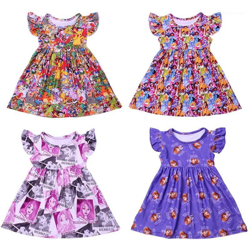 

Girl's Dresses Princess Kids For Girls Boutique Summer Clothes Toddler Milk Silk Flutter Sleeve Dress Cartoon Charactor Costume1, 144
