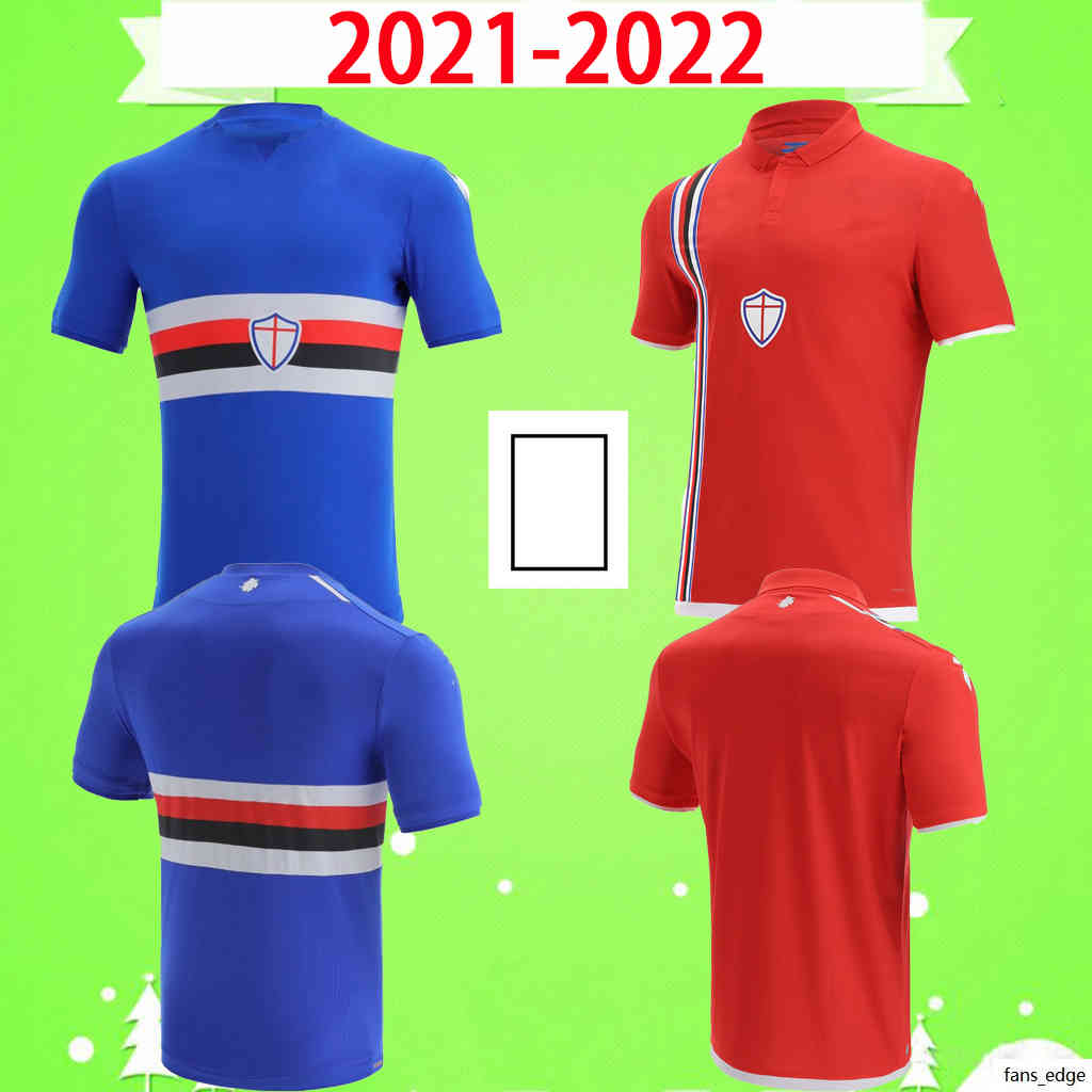 

21 22 Sampdoria soccer jerseys third red away blue home white football shirts QUAGLIARELLA 2021 2022 le maglie Jankto Keita Balde Verre