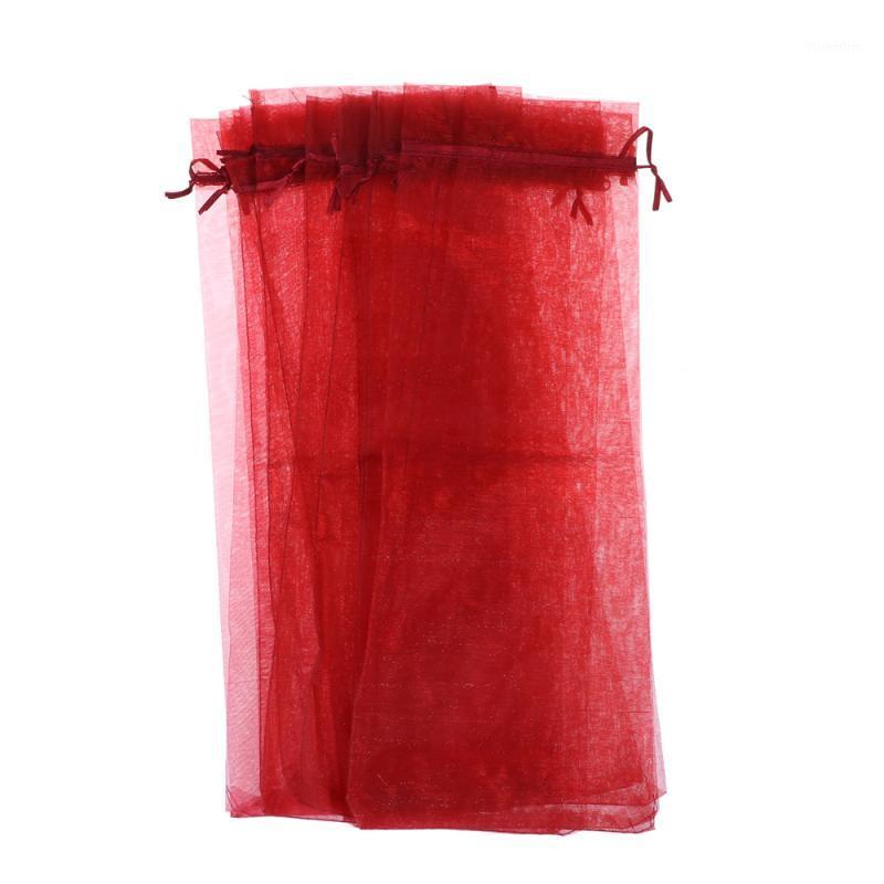 

Gift Wrap 10pcs Sheer Organza Bottle Cover Bags (Red)