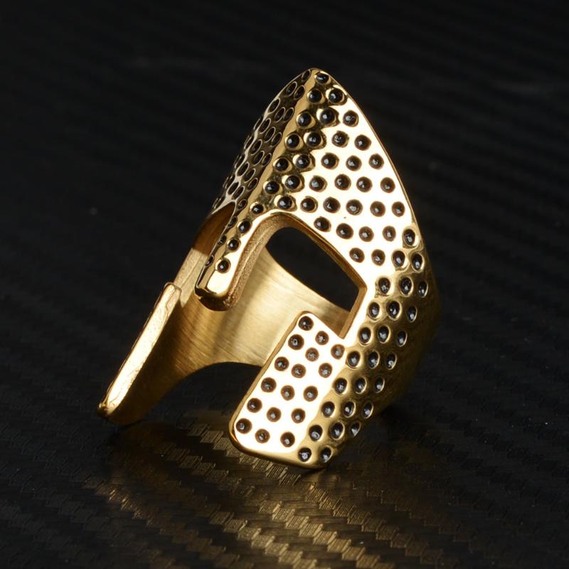 

Cluster Rings Stainless Steel Retro Mens Ring Punk Style Egyptian Pharaoh Mask Helmet Male Accessories Jewelry For Party Gift