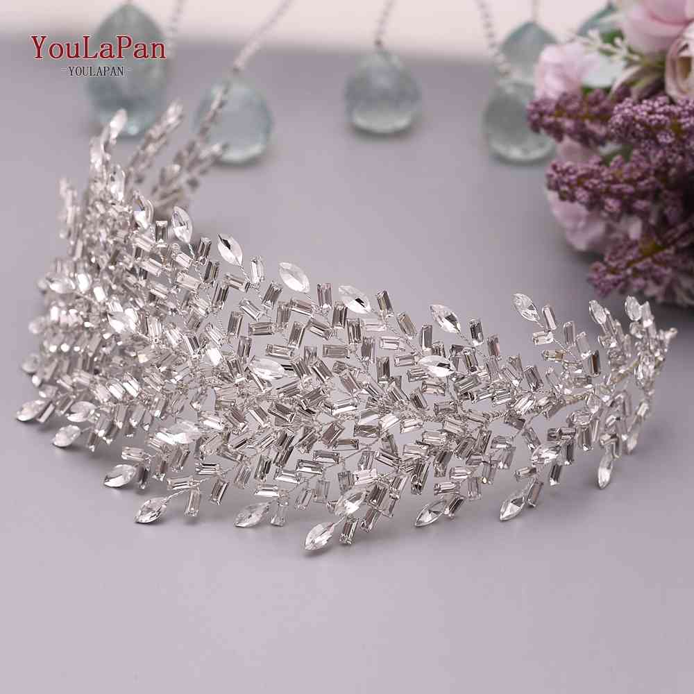 

YouLaPan HP312 Bridal Bridemaids Head Pieces Crystal Headbands for Women Jeweled Hair Accessories Rhinestone Tiara