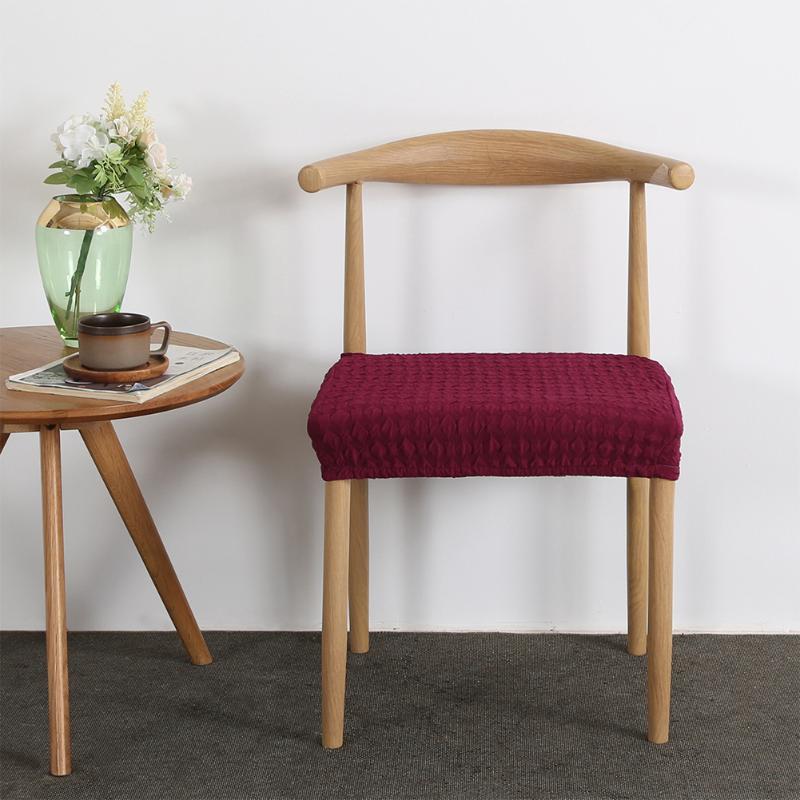 

6pcs High Stretch Seat Cover Reusable Soft Dining Chair Removable Jacquard Weave Elastic Cushion Covers