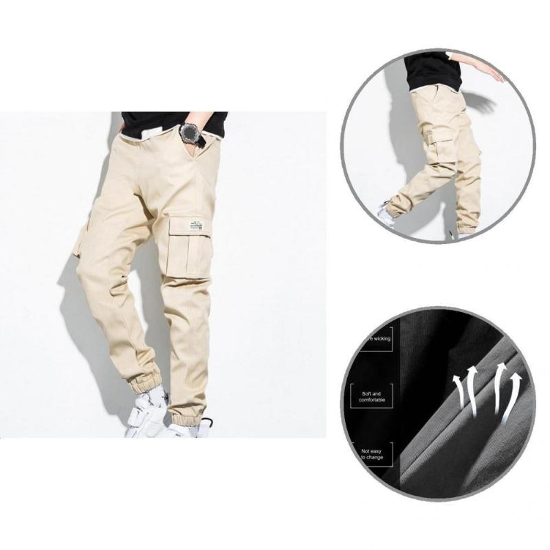 

Men's Pants Cold Resistance Great All Match Students Trousers Loose Teenager Side Pockets For Work, Black