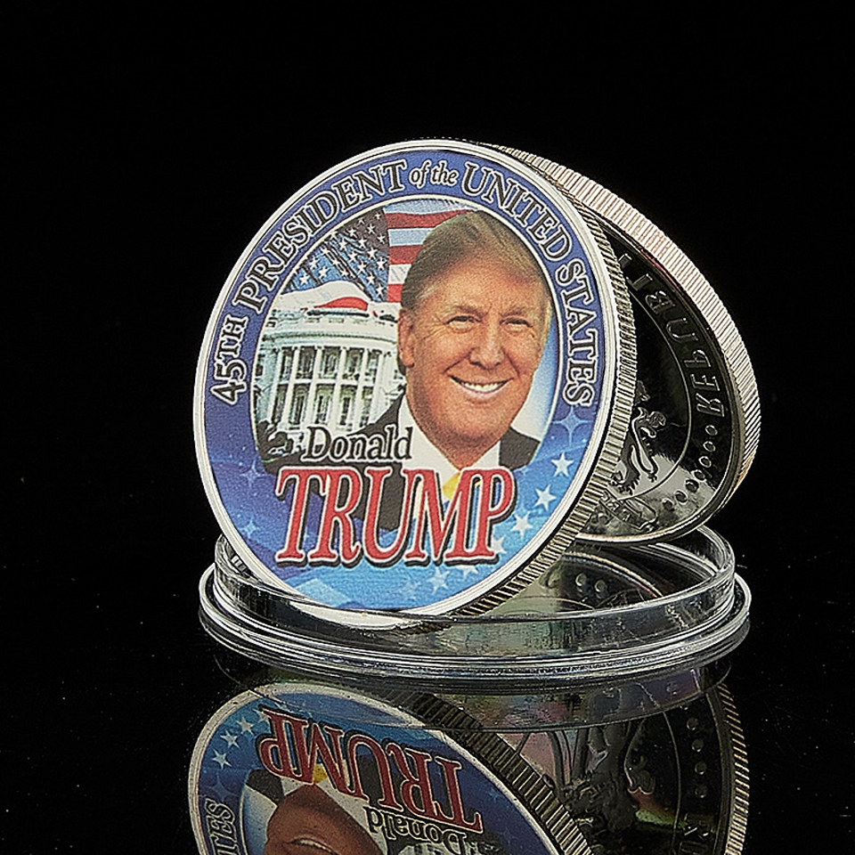 U.S. President Donald Trump Silver Plated Collection Craft Commemorative Coins American Celebrity President Coin Gifts-image-720212381