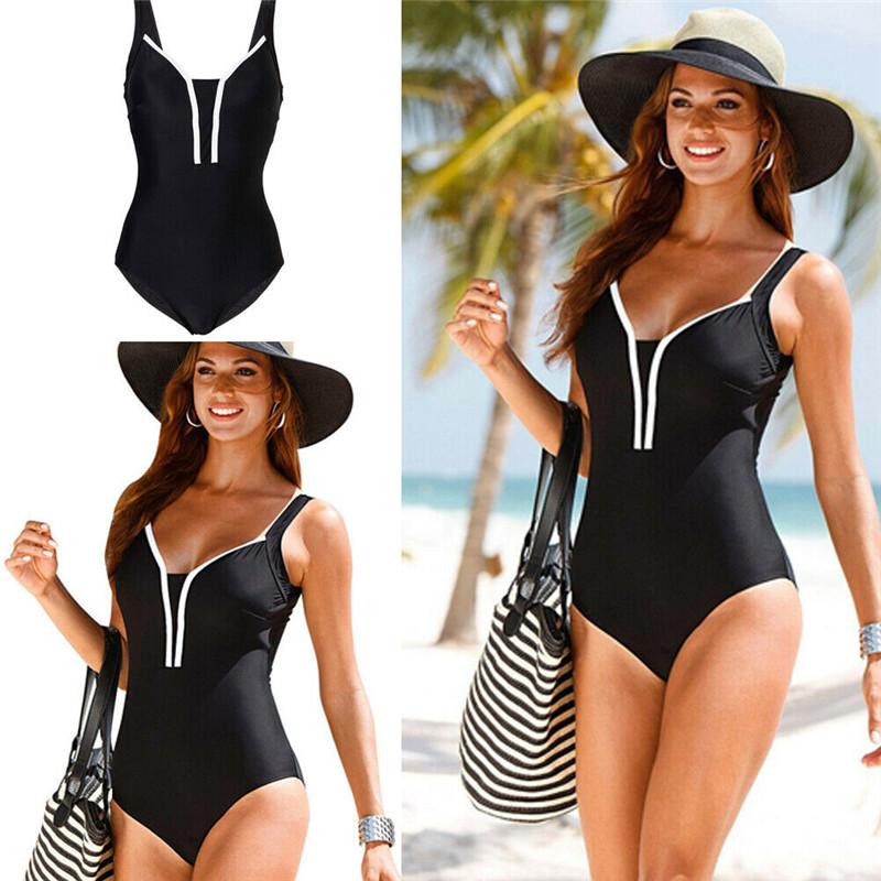 

Women' Swimwear One Piece Swimsuit Sexy Womens Bikini Set Deep V Beachwear -XL Swimming Suit For Women, As photo shows