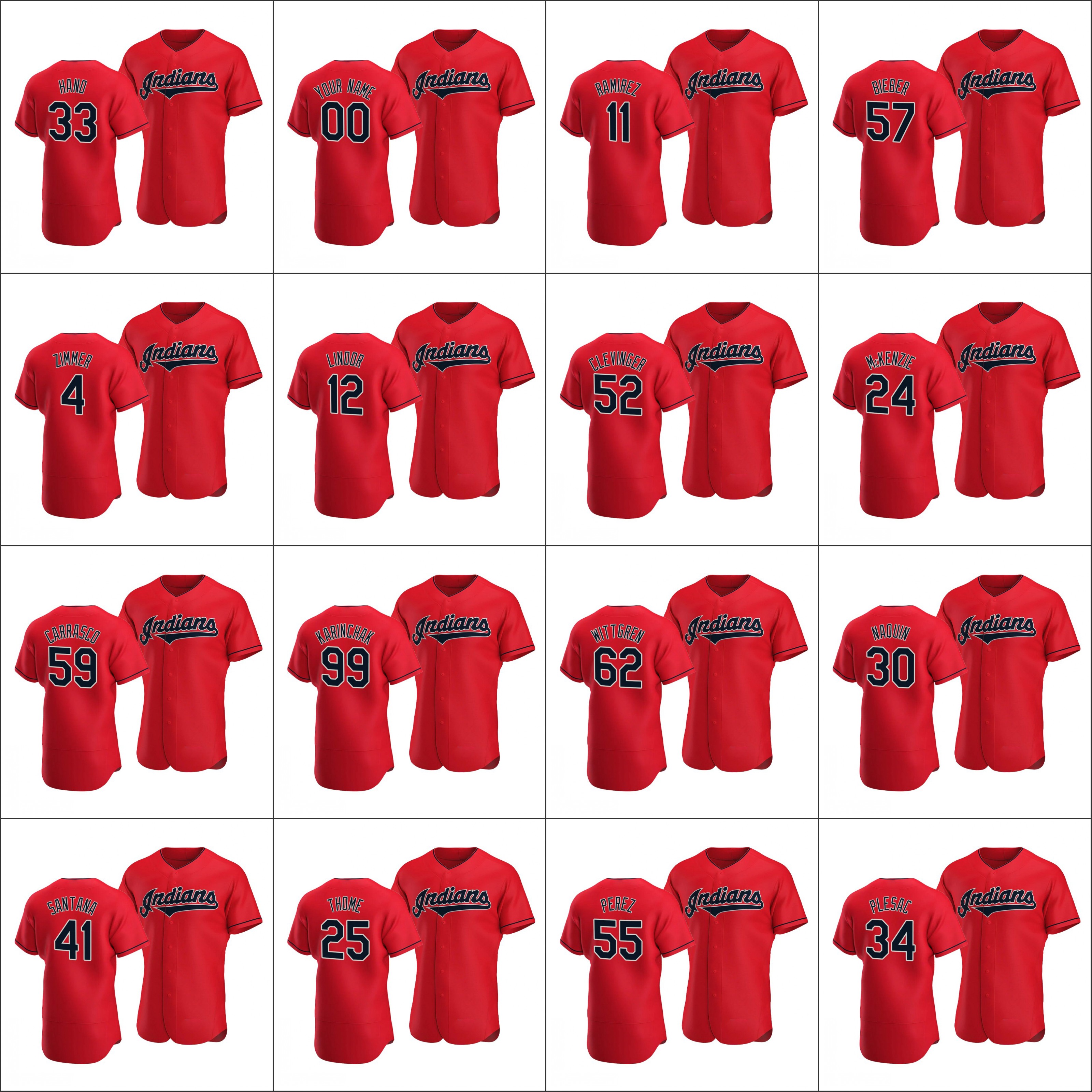 

Men ClevelandIndians #12 Francisco Lindor 99 James Karinchak 11 Jose Ramirez Women Youth Custom Authentic Alternate Red Jersey