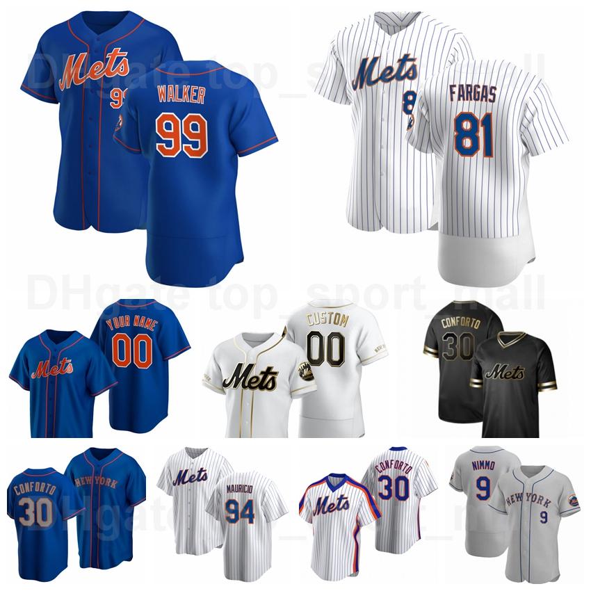 

Baseball 99 Taijuan Walker Jersey 81 Johneshwy Fargas 9 Brandon Nimmo 94 Ronny Mauricio 30 Michael Conforto Make Customized Blue White Grey, Blue;black