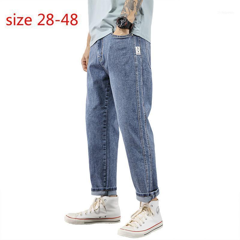 

Men's Jeans QMGOOD Summer Loose Men Denim Mens Jean Homme 46 48 Plus Size Extra Large Blue Casual Pants Ankle-Length Pants1