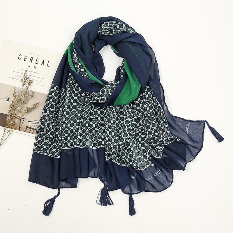 

Scarves Luxury Women Print Cotton Linen Scarf Big Size Shawl Hijab Foulard Echarpe Brand Designer Lady Beach Stole Head