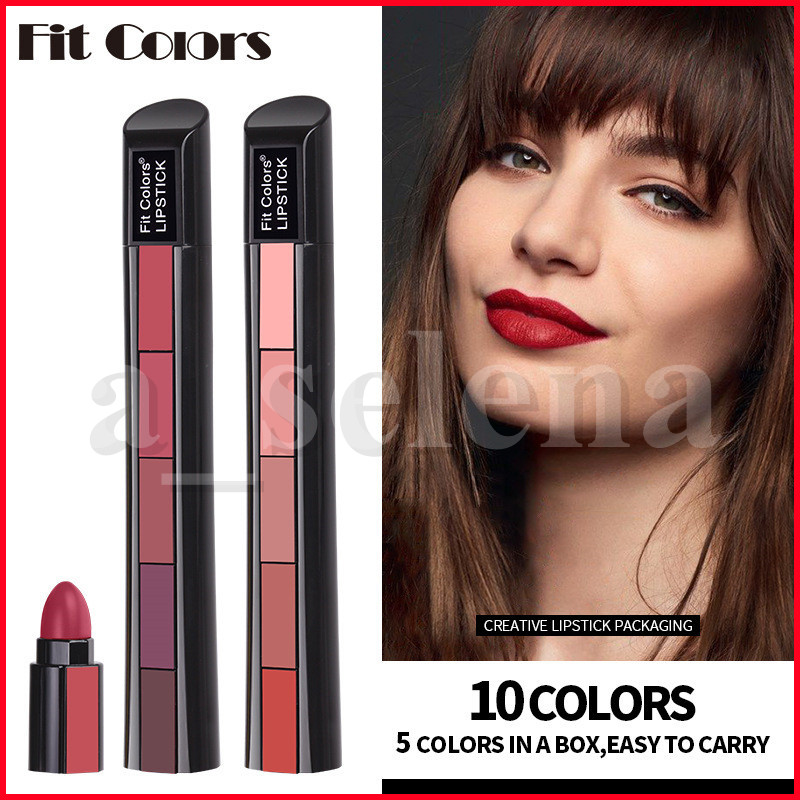 

Mini Lipsticks Set 5 color in a box Tip Matte Lasting Moisturized velvet texture lipstick 10 colors, Mixed