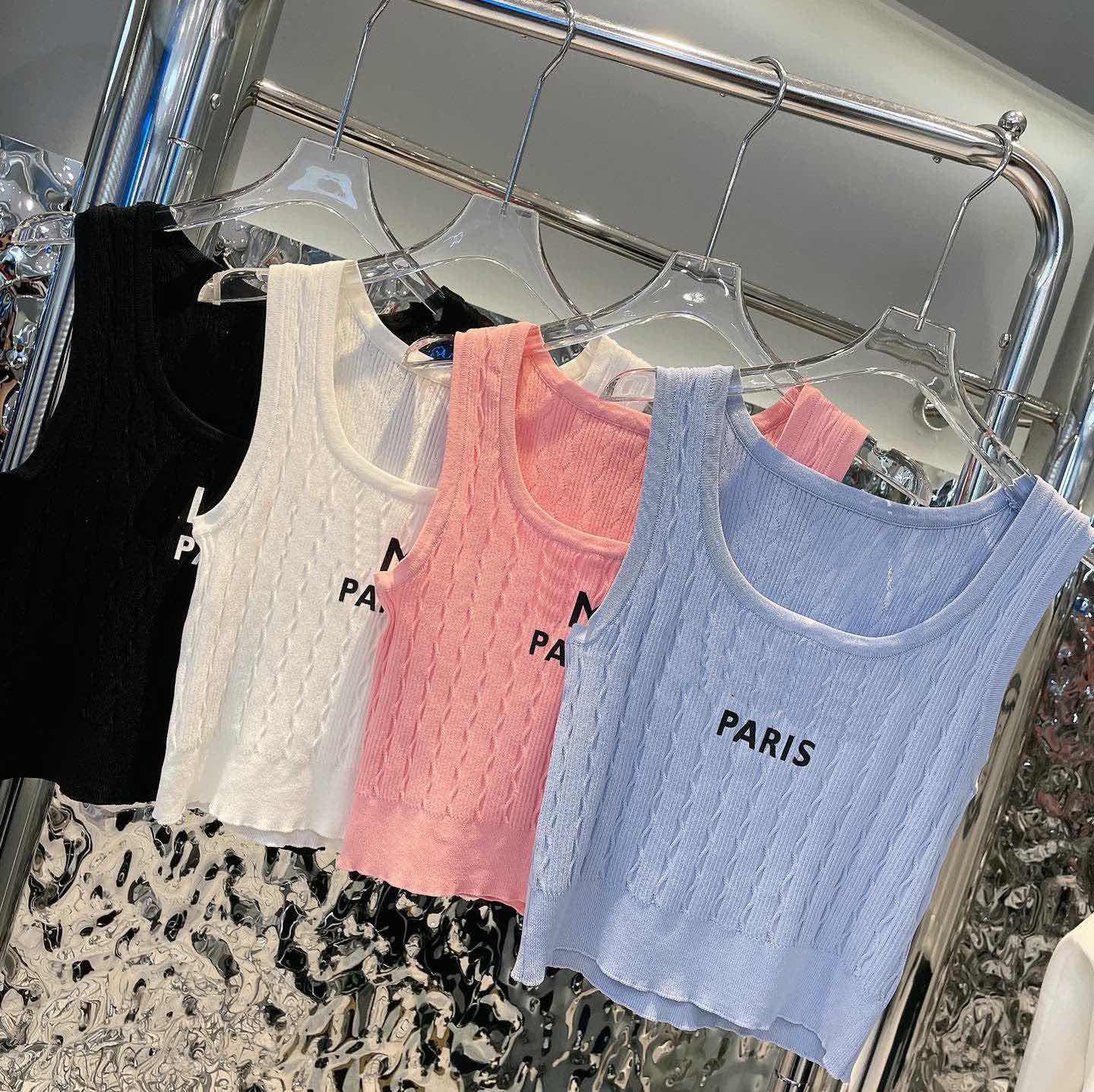 

2022 Women Tanks Camis fashion knitted vest Tank Top designer Sexy letter pattern Natural Color women' sleeveless top slim fit high quality tank Apparel clothing -m, White