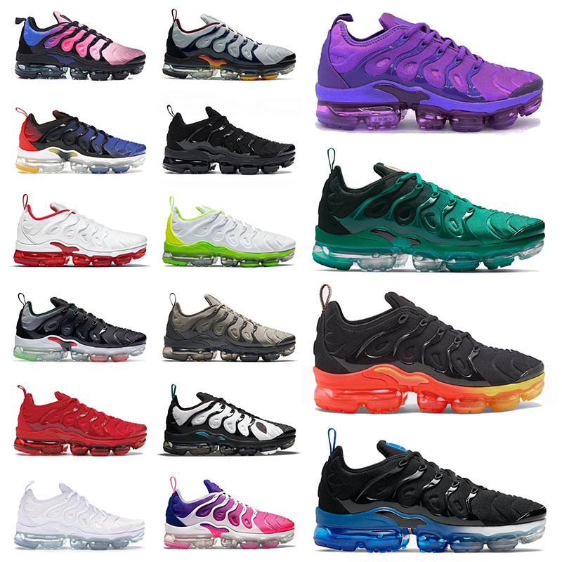 

High Quality TN Plus Running Shoes for Men Big Size Us 13 All Black White Atlanta Purple Sports Dark Stucco Triple Red Sneakers Mens Womens Trainers EUR 36-47, A14 36-47
