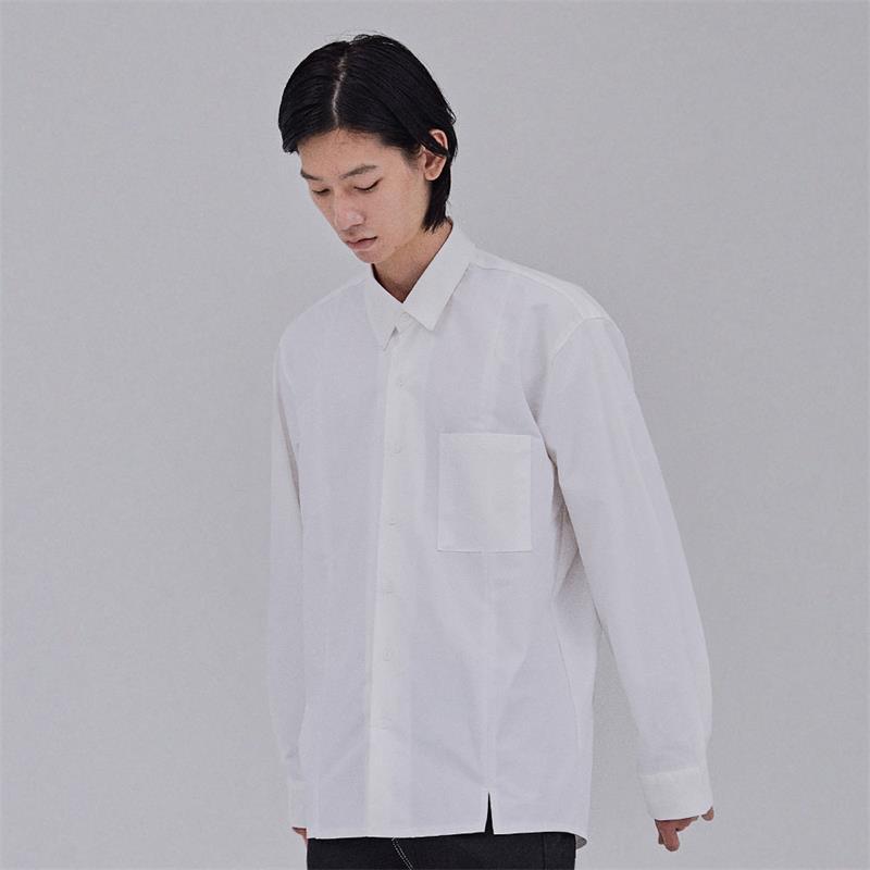 

Men' Casual Shirts Loose Shirt Solid Color Versatile Top Korean Fashion Trend 2021, Black