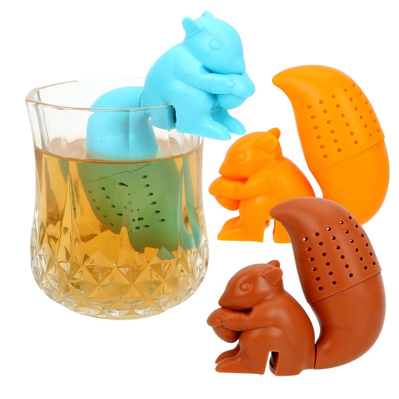 

Silicone Tea Infuser Animal Squirrel Shape Heat Resistant Tea Leaf Strainer Filter Cute Tea Diffuser Teaware Kitchen Tools