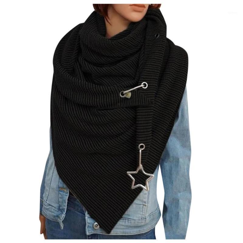 

Scarves 2021 Women Solid Scarf Knitted Fashion Retro Female Multi-Purpose Warm Shawl Lady Wrap Casual Office Daily Wear, Blue;gray