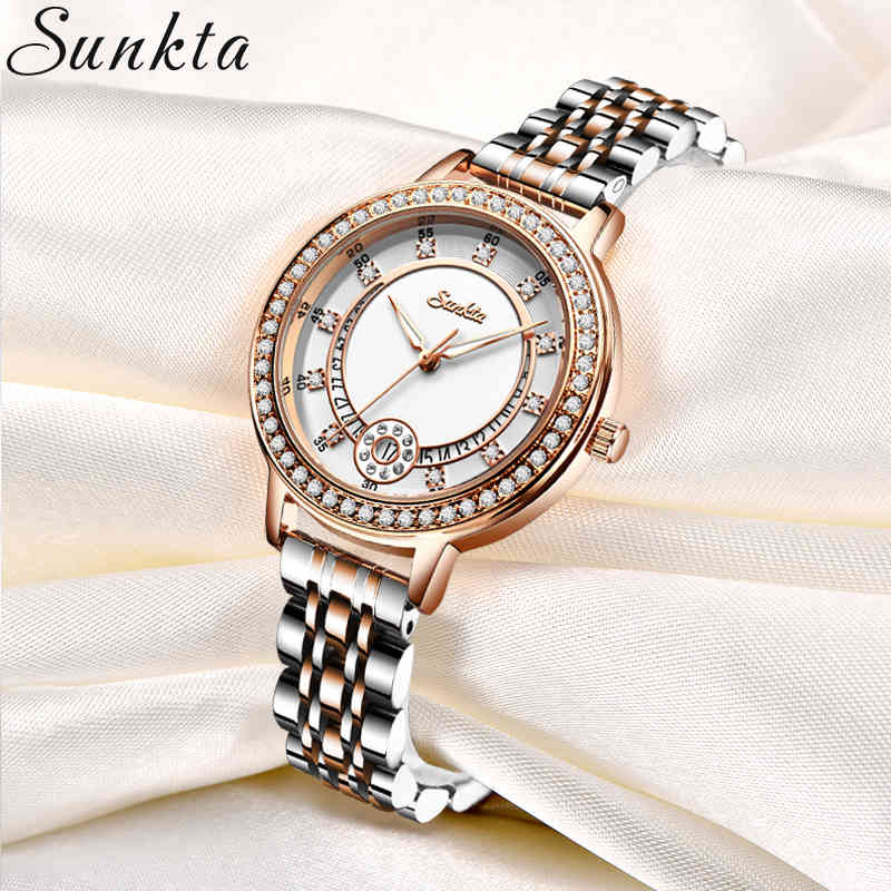 

Girl Fashion Rose Gold Famale Watch Lady Stainless Steel Watch For Women High Quality Casual Waterproof Luxury Wrist Watch Gifts 210517, White