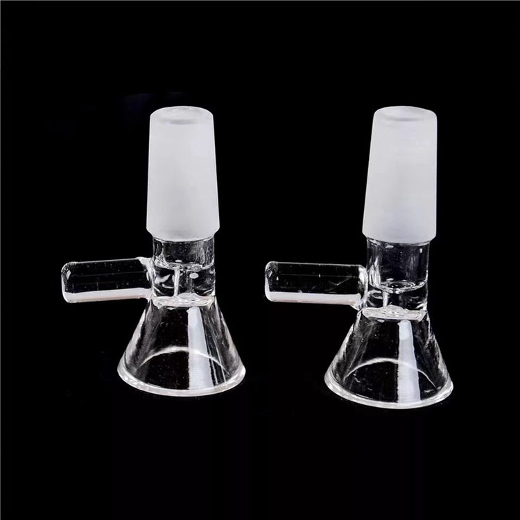 

14mm 18mm Male Glass Funnel Bowl Slide Smoking Herb Dry Bowls With Handle For Glass Bongs Oil Rigs Water Pipe