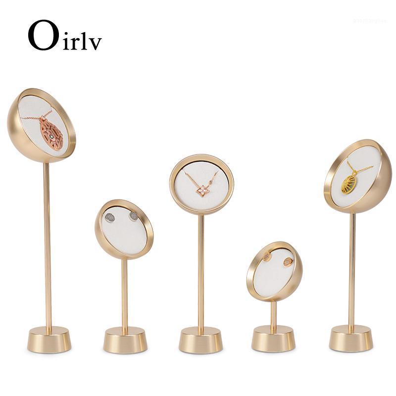 

Oirlv White Jewelry Metal Earring Pendant Ring Arc-sharped Display Holder Rack With Base For Shop Stand Pouches, Bags, Pink;blue