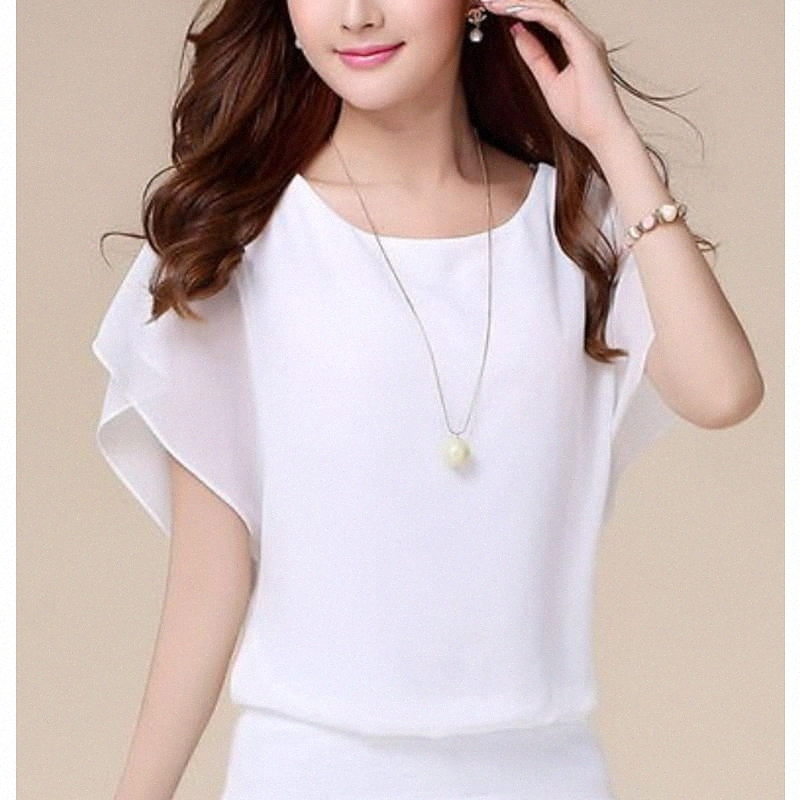 women's Blouse Shirt Plain Solid Colored Round Neck Tops Blue Black White f8ER#