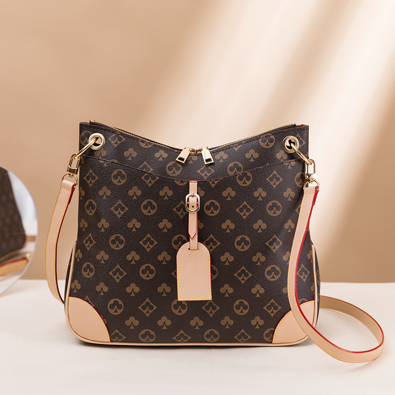 

Designer Style Duffel Bags Women handbag wide shoulder Crossbody bag Womens Messenger Girl student wallet personality Clutch tote Red brown flower letters L40156#, As pic