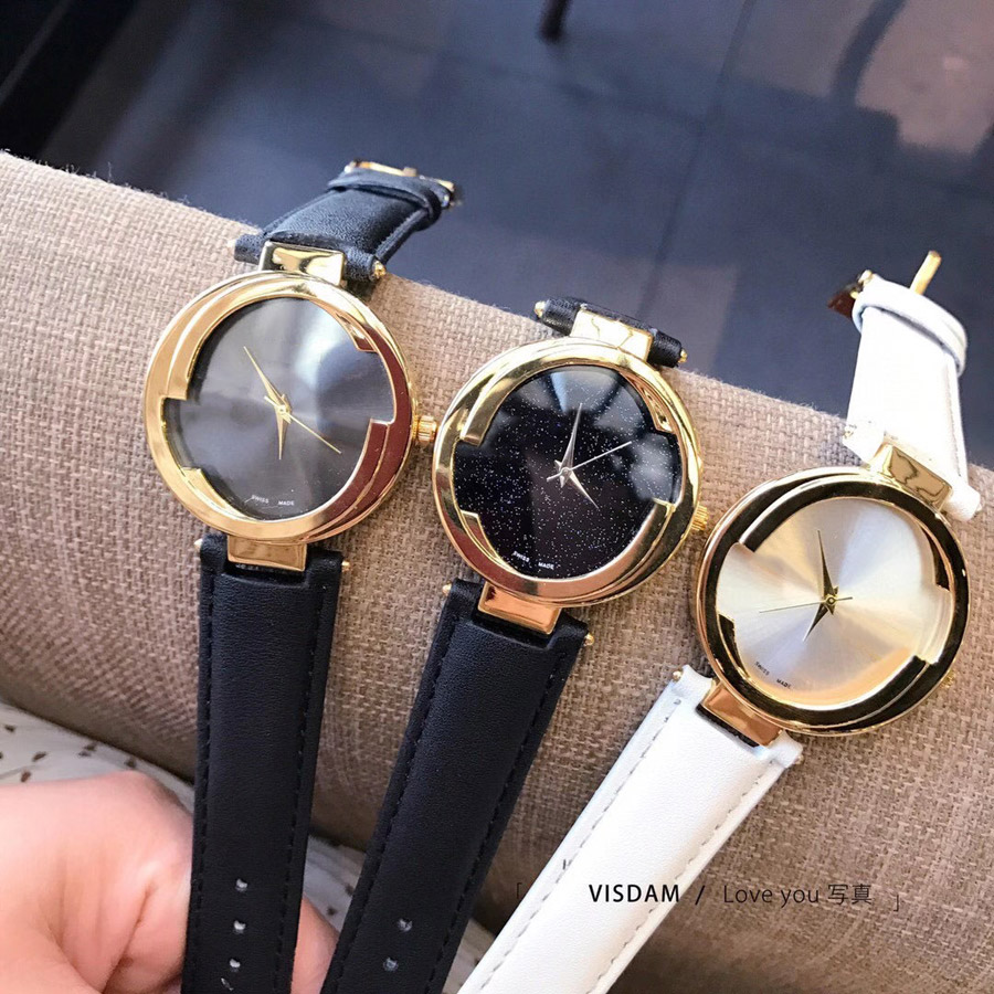 

Brand Watches Women Ladies Girl Style Leather Strap Quartz Luxury Wrist Watch 101, Gold black
