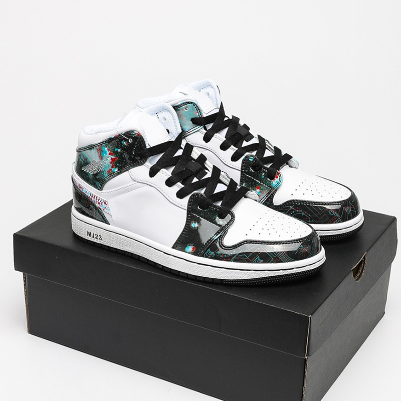 

2021 Top Quality Jumpman 1 classical Mid Basketball Shoes JBalvin 1s White Black Teal Tint Designer Fashion Sport Running shoe With Box, #1