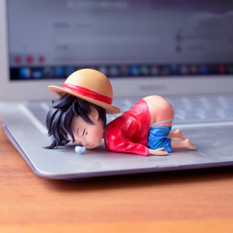 

6cm Anime one piece figure funny sleeping Luffy Chopper Sanji Roronoa Zoro Nami Usopp Nico Robin PVC Action Figure Model Toy, Luffy no box