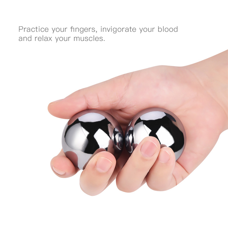 

2 Pcs Baoding Balls Chinese Health Exercise Stress Balls 39mm Metal Meridian Ball For Hand Brain Exercise with Storage Box 31