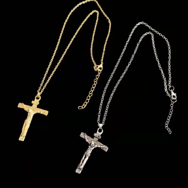 

Pendant Necklaces Cross Chain Women Men Crucifix Christianity Gold Color Jesus Of Nazareth King The Jews Drop