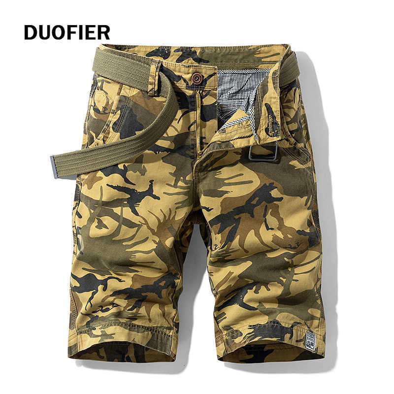 

100% Cotton Cargo Shorts Men Camouflage Summer Military Casual Men's Short Pants Brand Clothing Camo Men Cargo Shorts 210603, Bl1101blue