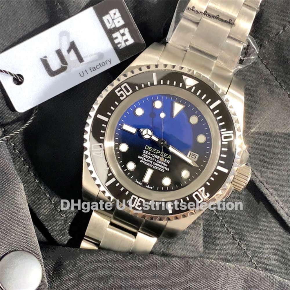 

U1 Watch master Deep 44mm 126660 Ceramic Bezel Cystal Stainless Steel With Glide Lock Clasp Automatic Mechanical mens Watches Whol donatella, As picture
