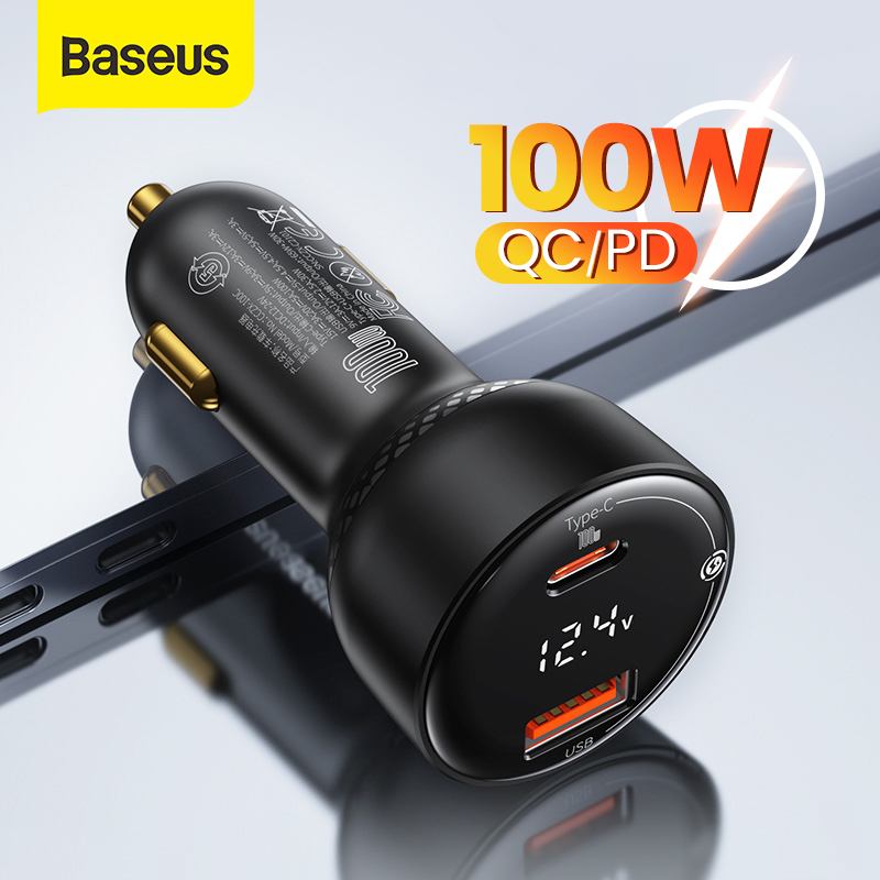 

Baseus PD 100W USB Car Charger Quick Charge 4.0 QC4.0 QC3.0 Type C AUTO Fast Charging For iPhone Xiaomi Mobile Phone